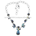 Topaz y peridoto azul de labradorita con el collar del filamento de la plata esterlina 925 para el regalo